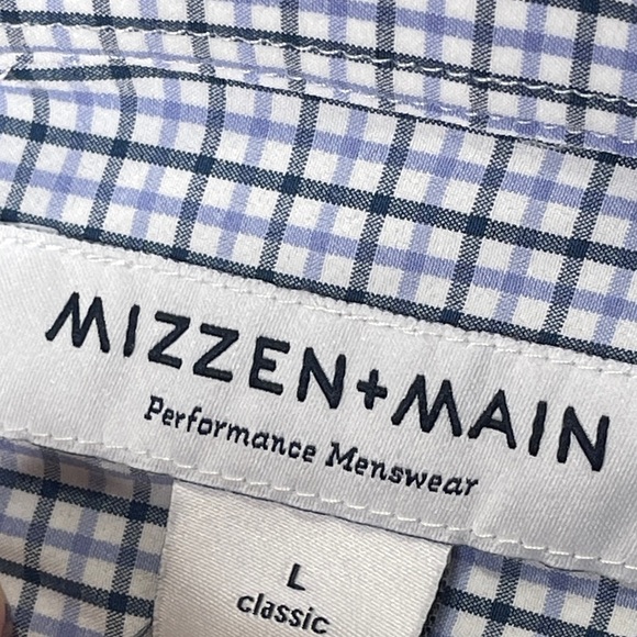 Mizzen+Main Leeward Long Sleeve Button Front Plaid Dress Shirt Large - Picture 3 of 7